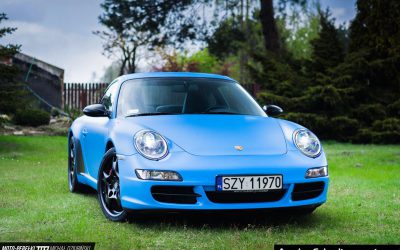 Foliowanie Karoserii Samochodu Porsche 911 Niebieski Mat