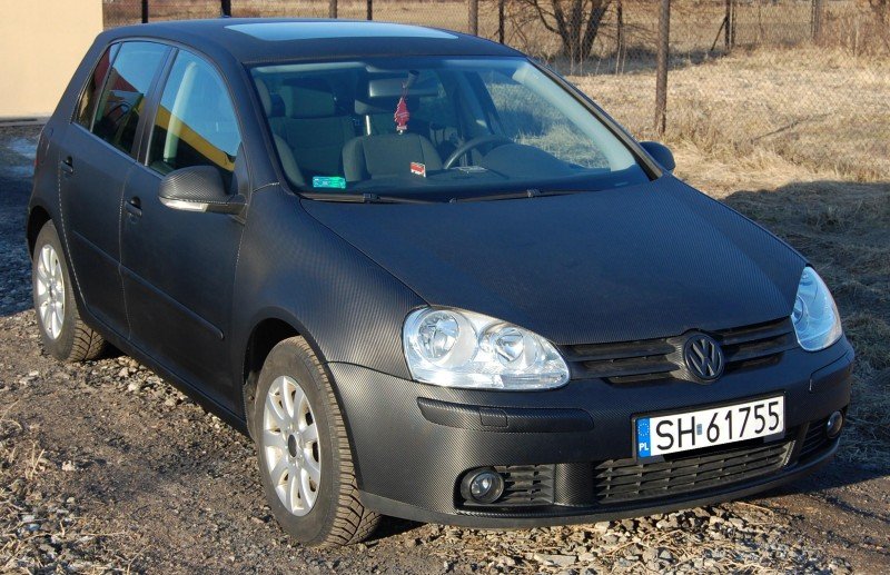 Oklejanie Auta Volkswagen Folia Czarny Carbon