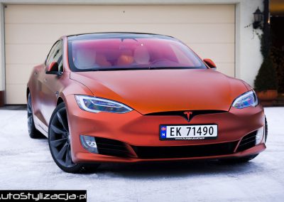 Oklejanie Samochodu Tesla S Folia do Aut od KPMF Autumn Fire